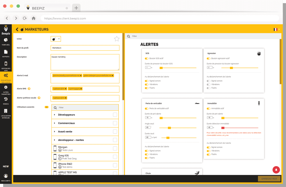 Mockup navigateur Beepiz configuration profil min