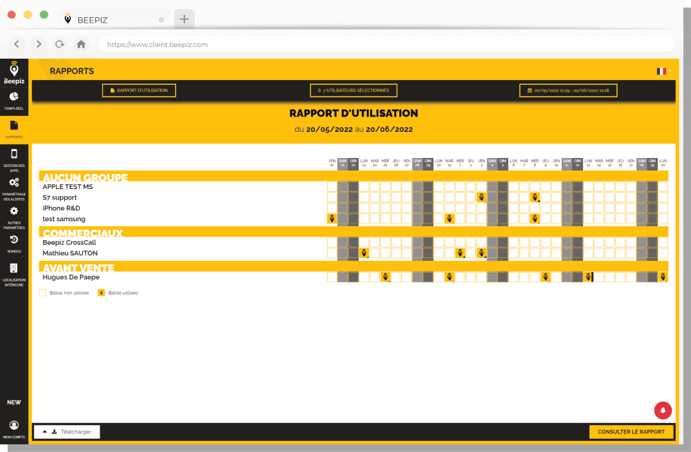 Mockup navigateur Beepiz rapport utilisation min